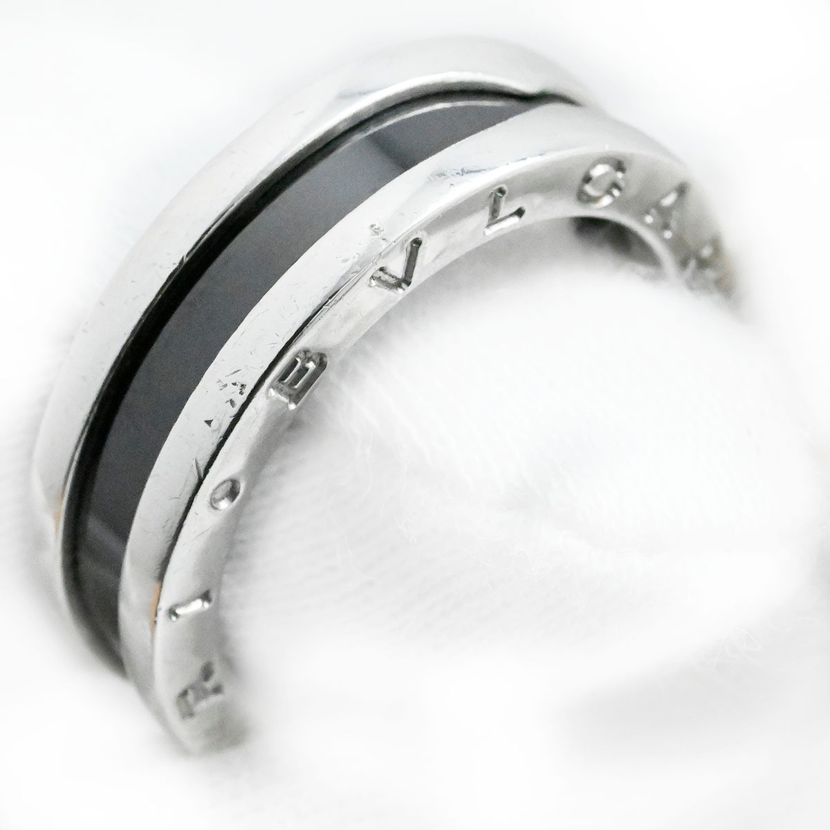 ブルガリ BVLGARI セーブザチルドレン ビーゼロワン B-ZERO1 リング SV925 シルバー セラミック サイズ57 メンズ レディース  3752