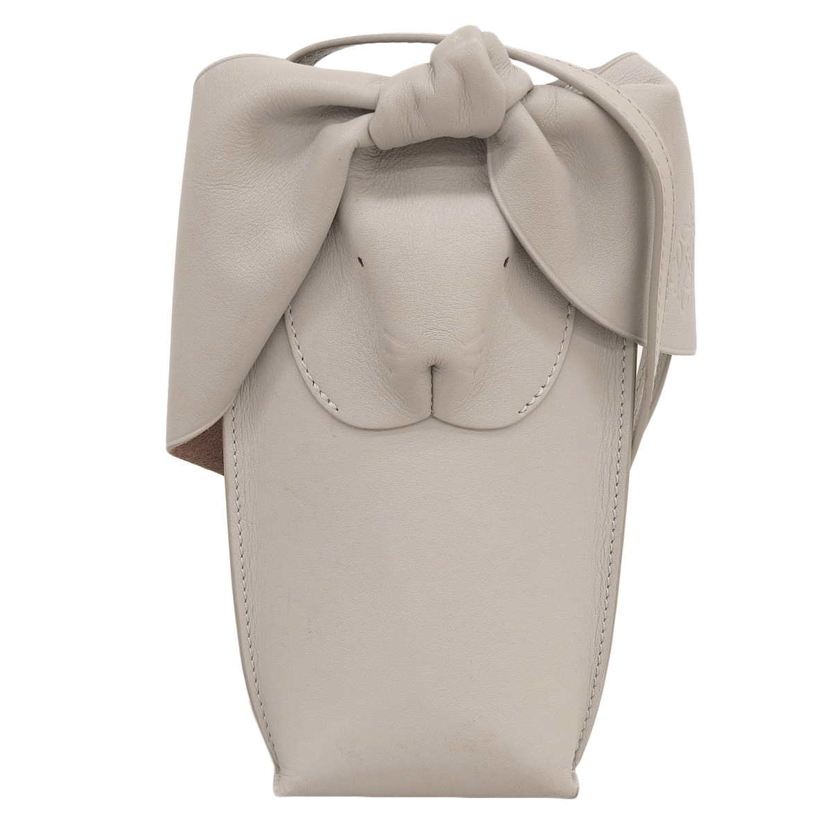 ロエベ LOEWE バニーポケット ショルダーバッグ ななめ掛け ポシェット フォンショルダー レザー グレー レディース ウサギ 4756