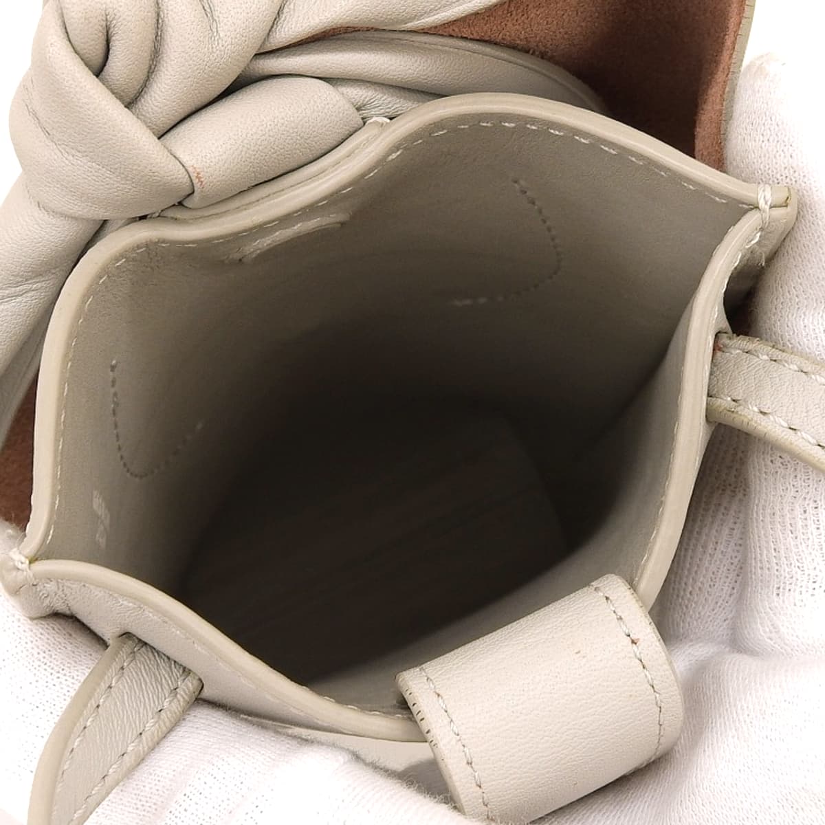 ロエベ LOEWE バニーポケット ショルダーバッグ ななめ掛け ポシェット フォンショルダー レザー グレー レディース ウサギ 4756