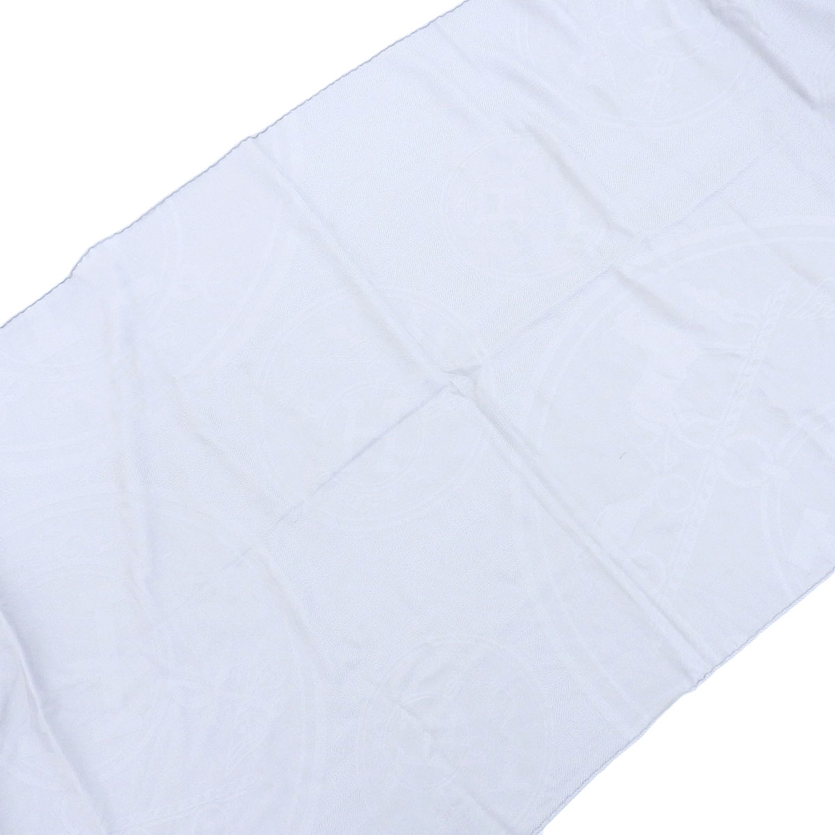 エルメス HERMES NEW LIBRIS ニューリブリス ショール シルク カシミヤ ライトグレー レディース 8726