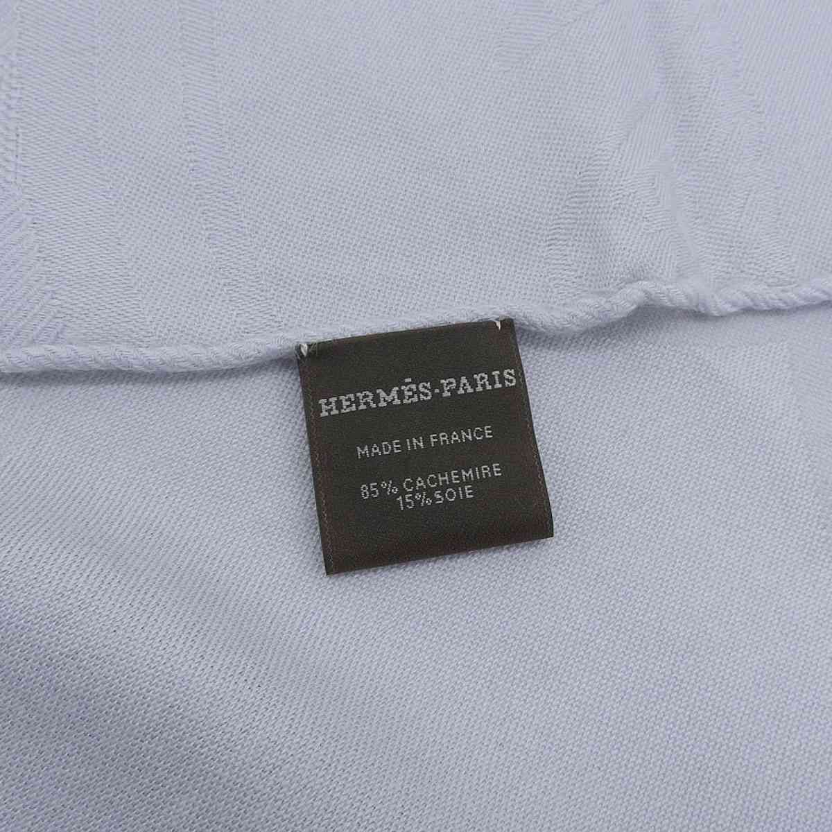 エルメス HERMES NEW LIBRIS ニューリブリス ショール シルク カシミヤ ライトグレー レディース 8726