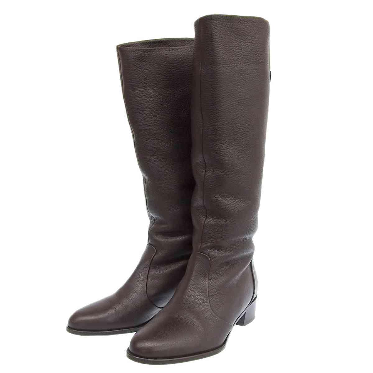 フェラガモ FERRAGAMO ブーツ レザー ブラウン 7C レディース 8892
