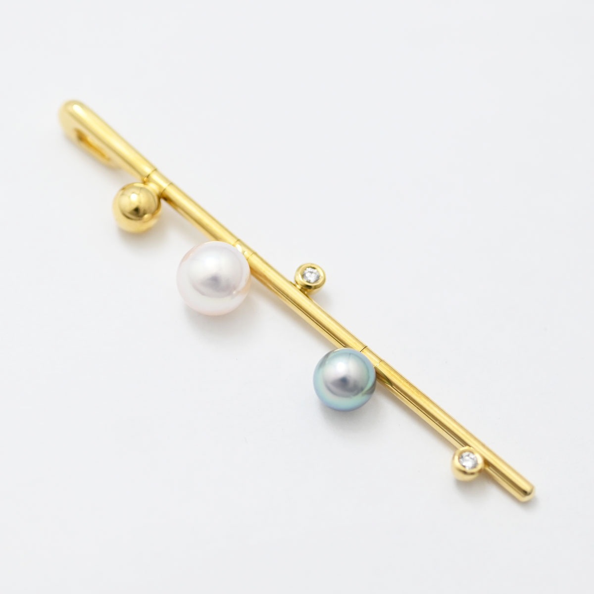 タサキ TASAKI K18YG イエローゴールド パール ダイヤ0.04ct ペンダント レディース  3510