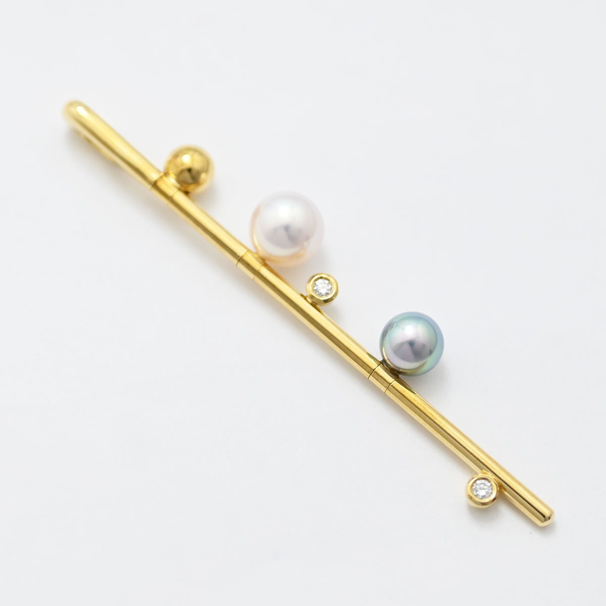 タサキ TASAKI K18YG イエローゴールド パール ダイヤ0.04ct ペンダント レディース  3510