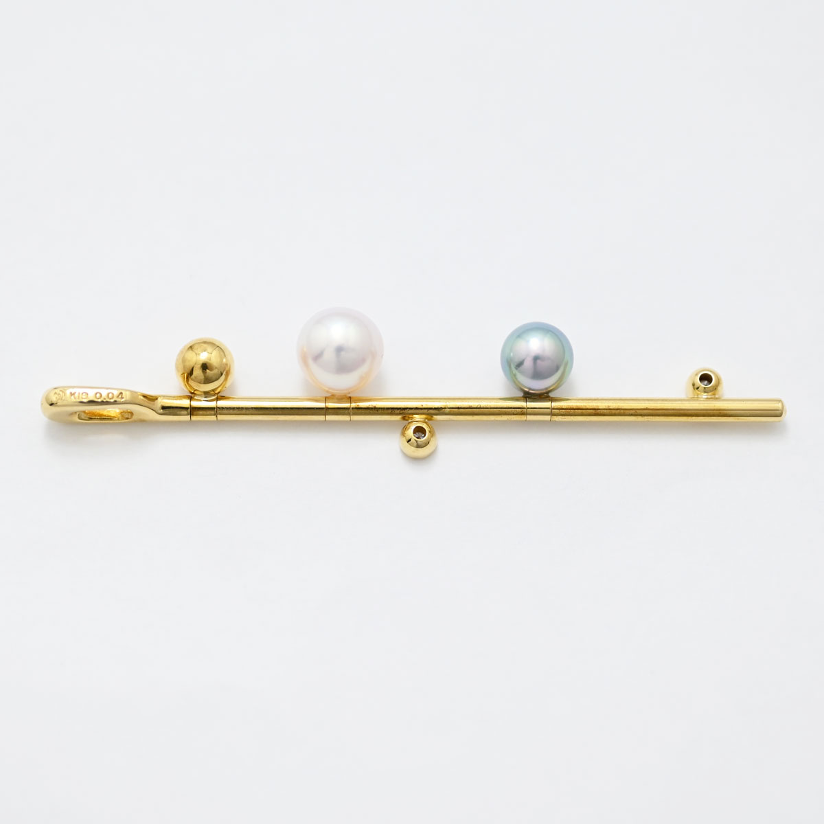 タサキ TASAKI K18YG イエローゴールド パール ダイヤ0.04ct ペンダント レディース  3510