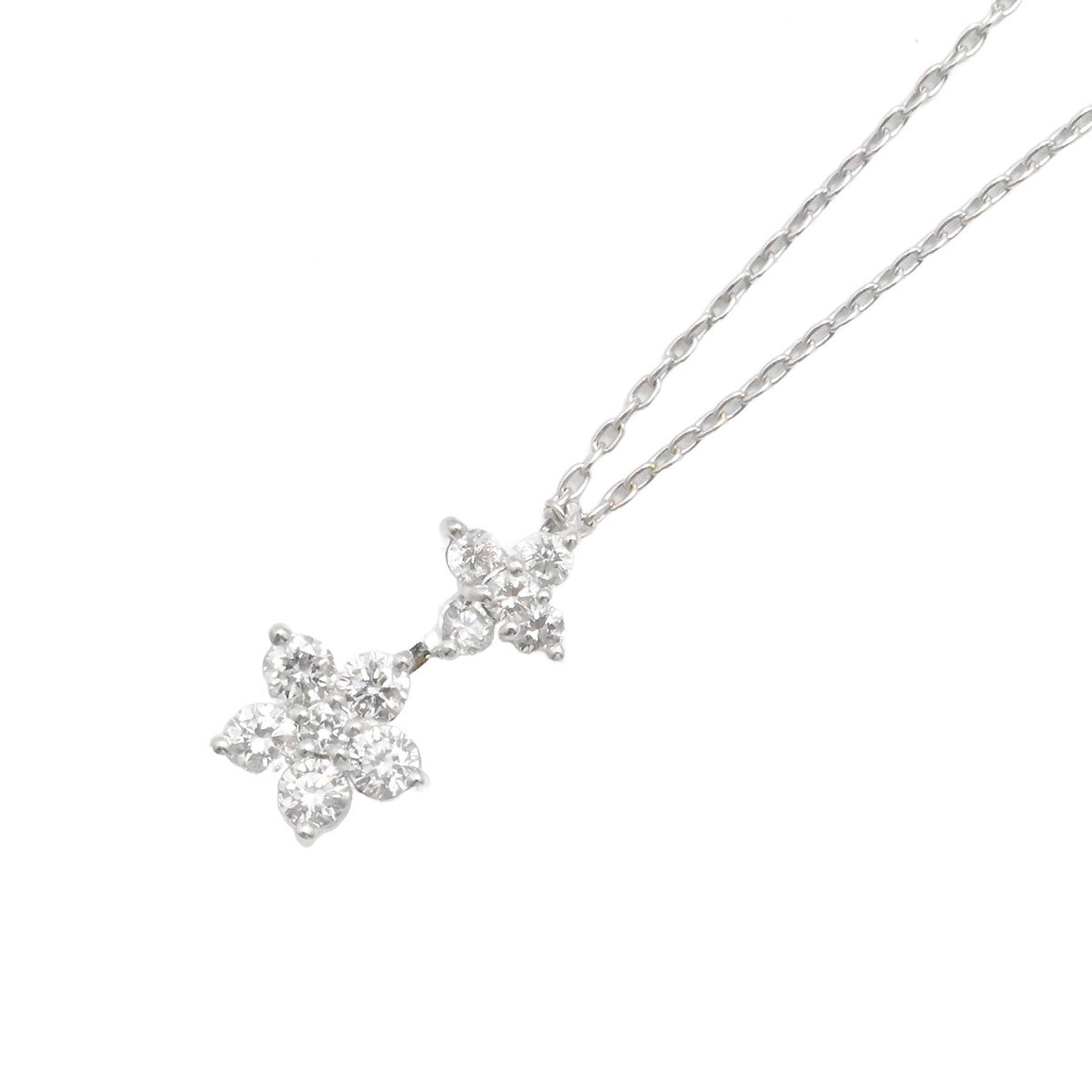 ポンテヴェキオ PONTE VECCHIO K18ＷG ホワイトーゴールド ダイヤ0.17ct スター 星 ネックレス レディース  3591