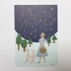 nishishuku 西淑　ポストカード　星空　うさぎ　女の子
