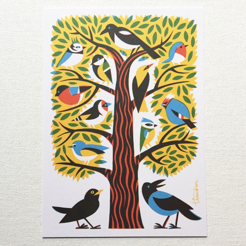 フィンランド Kehvola Design ケフボラ デザイン Timo Manttari ティモ マンッタリ 北欧 ポストカード バードツリー