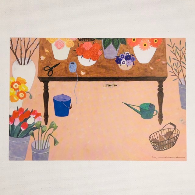 Yoko Matsumoto マツモトヨーコ ポストカード お花屋さん フラワー