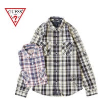 �ں߸˰��ݥ�����50��OFF��GUESS ���� Ĺµ ����� " L/S CHECK SHIRT " M42H12W5H70
