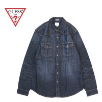 �ں߸˰��ݥ�����50��OFF��GUESS ���� Ĺµ �ǥ˥� ����� "REGULAR FIT DENIM WESTERN SHIRT" M73H13R2SK0