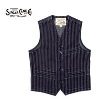 SUGAR CANE ���奬�������� �٥��� 9oz. WABASH STRIPE WORK VEST  SC12654