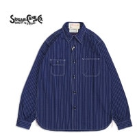 SUGAR CANE 奬  Ĺµ  "FICTION ROMANCE 8.5oz. WABASH STRIPE WORK SHIRT"  SC25551A