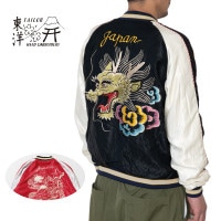 TAILOR TOYO ơ顼  Late 1940s - Early 1950s Style Acetate Souvenir Jacket DRAGON HEAD  JAPAN MAP TT15273-119