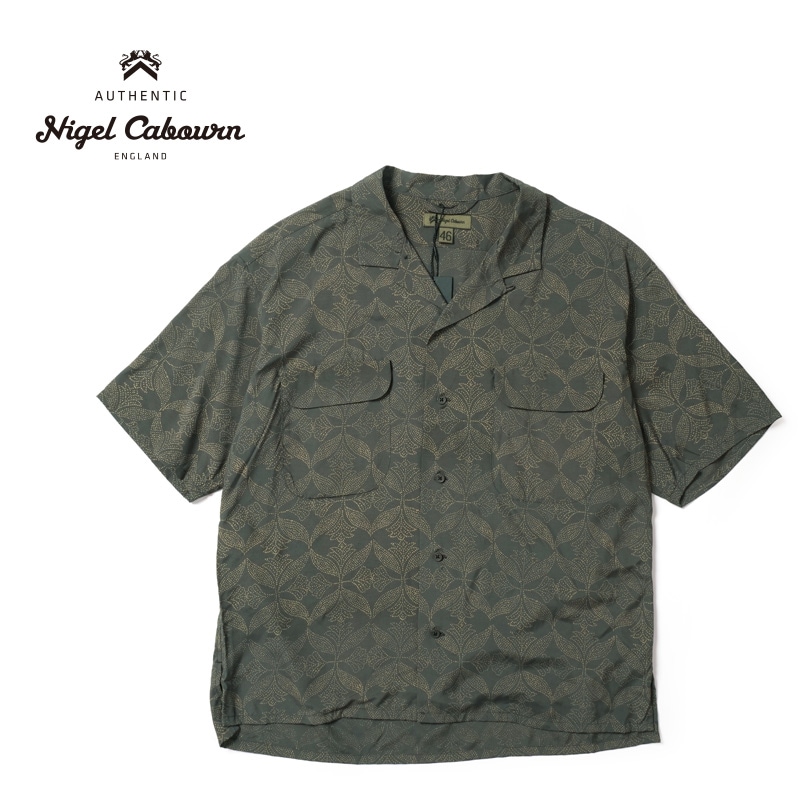 Nigel Cabourn 8038-13-11000 ペイズリー柄半袖シャツ Nigel