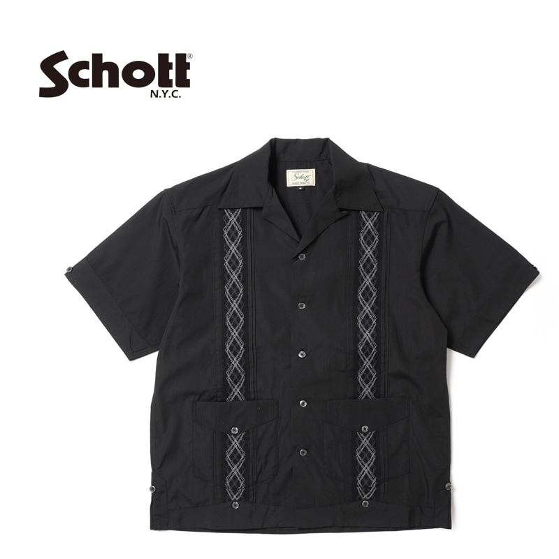 G06377 新品 Schott BRAID CUBA SHIRT シャツ ：M セール】BRAID CUBA SHIRT/ブレイド キューバシャツ(505763932