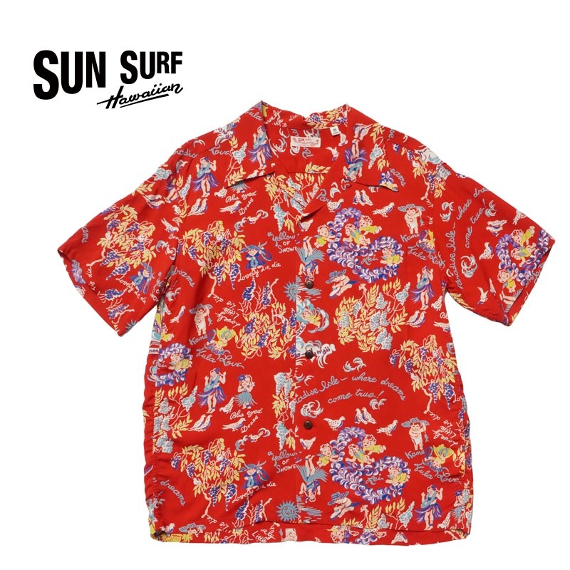 ✨SUN SURF サンサーフ 半袖 アロハシャツ✨ SUNSURF(サンサーフ)レーヨン半袖アロハ『ORCHID AND HAWAIIAN