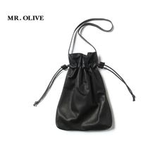 MR.OLIVE �ߥ��������꡼�� ���� �Хå� WATER PROOF LIGHT LEATHER "DRAWSTRING BAG" ME698
