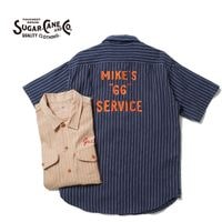SUGAR CANE 奬 Ⱦµ COKE STRIPE WORK SHIRT with CHAIN EMBROIDERED SC39528
