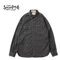 SUGAR CANE ���奬�������� Ĺµ ����� "FICTION ROMANCE 8.5oz. BLACK WABASH STRIPE WORK SHIRT"  SC29585