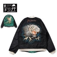 TAILOR TOYO ơ顼ΡMid 1950s Style Velveteen  Acetate Quilted Souvenir Jacket  Stencil Paint TOYO ENTERPRISE 60th Anniversary Special Edition  TIGER HEAD  EAGLE  TT15809-119