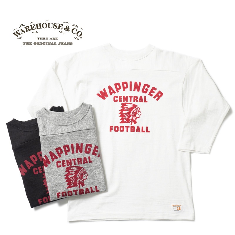 ウェアハウス WAREHOUSE Lot.4063 7分袖 Tシャツ フットボール WAPPINGER【2025年秋冬新作】 アメカジブランド,ウエアハウス,長袖 | ろーぐす オンラインショップ