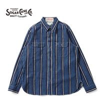 SUGAR CANE 奬 Ĺµ  "FICTION ROMANCE 5.5oz. INDIGO STRIPE WORK SHIRT"  SC29592