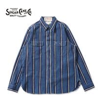 SUGAR CANE ���奬�������� Ĺµ ����� "FICTION ROMANCE 5.5oz. INDIGO STRIPE WORK SHIRT"  SC29592