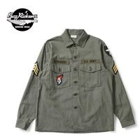 BUZZ RICKSON'S Хꥯ 㥱å  SHIRT MAN'S COTTON SATEEN OLIVE GREEN SHADE107  "DEMILITARIZED ZONE" BR29586