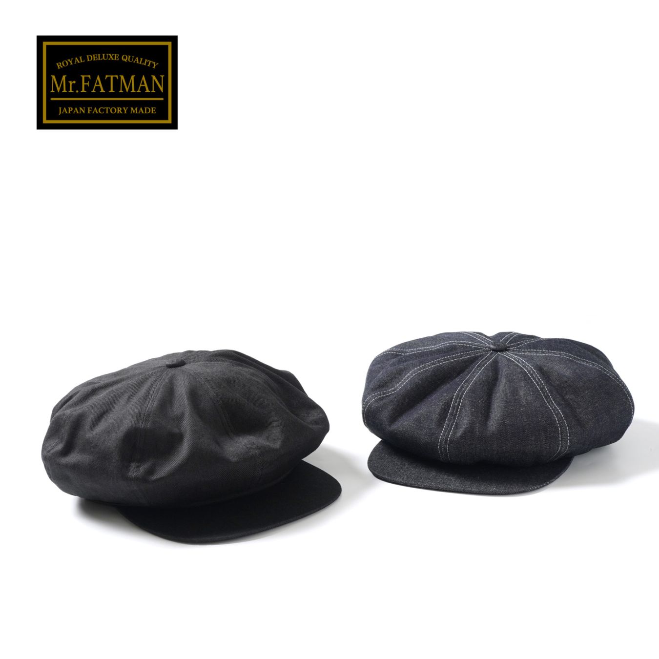Mr.FATMAN 黒 キャスケット Mr.FATMAN ミスターファットマン【Johnny Casquette Twill&Indigo