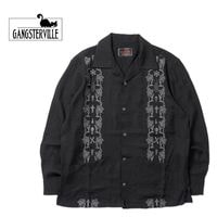 GANGSTERVILLE ����󥰥������ӥ� Ĺµ�����  ��memento mori - L/S GUAYABERA SHIRTS��  GSV6111