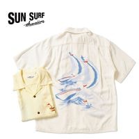 SUN SURF ���󥵡��� Ⱦµ �����ϥ���� RAYON HAWAIIAN SHIRT ��WATER SKIING��  SS39630
