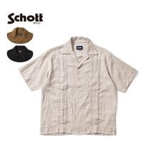 Schott ����å� Ⱦµ ����� ��LINEN GUAYABERA SHIRT�� 782-6123008