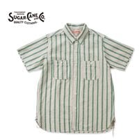 SUGAR CANE ���奬�������� Ⱦµ����� ��COTTON LINEN DOBBY HERRINGBONE STRIPE S/S WORK SHIRT�� SC39727