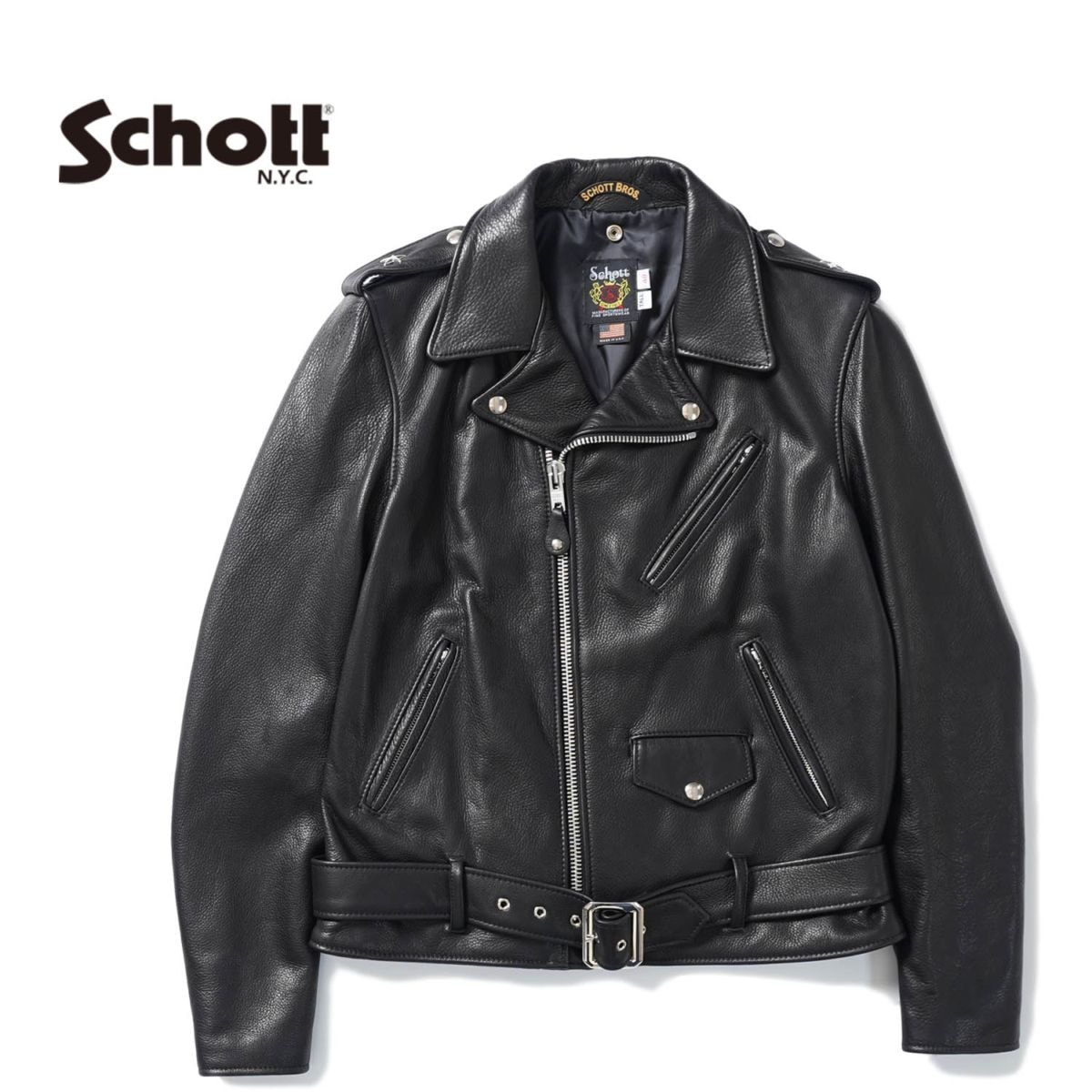 極美品 Schott ショット USA製 レザー フライトジャケット インナー付 000000013753_97aeNaV.jpg