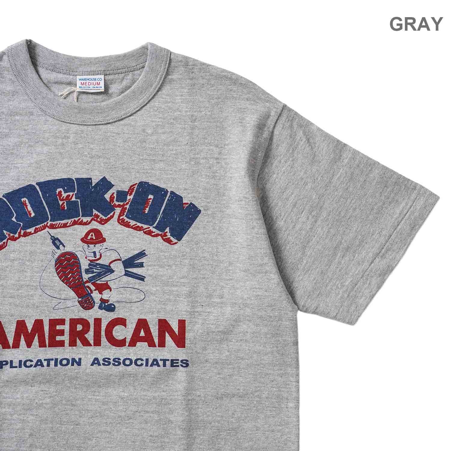 WAREHOUSE �������ϥ��� Ⱦµ T����� Lot 4096 "88/12�ݥ��롼�ͥå�T ROCK-ON" 4096-ROCKON(26SS)