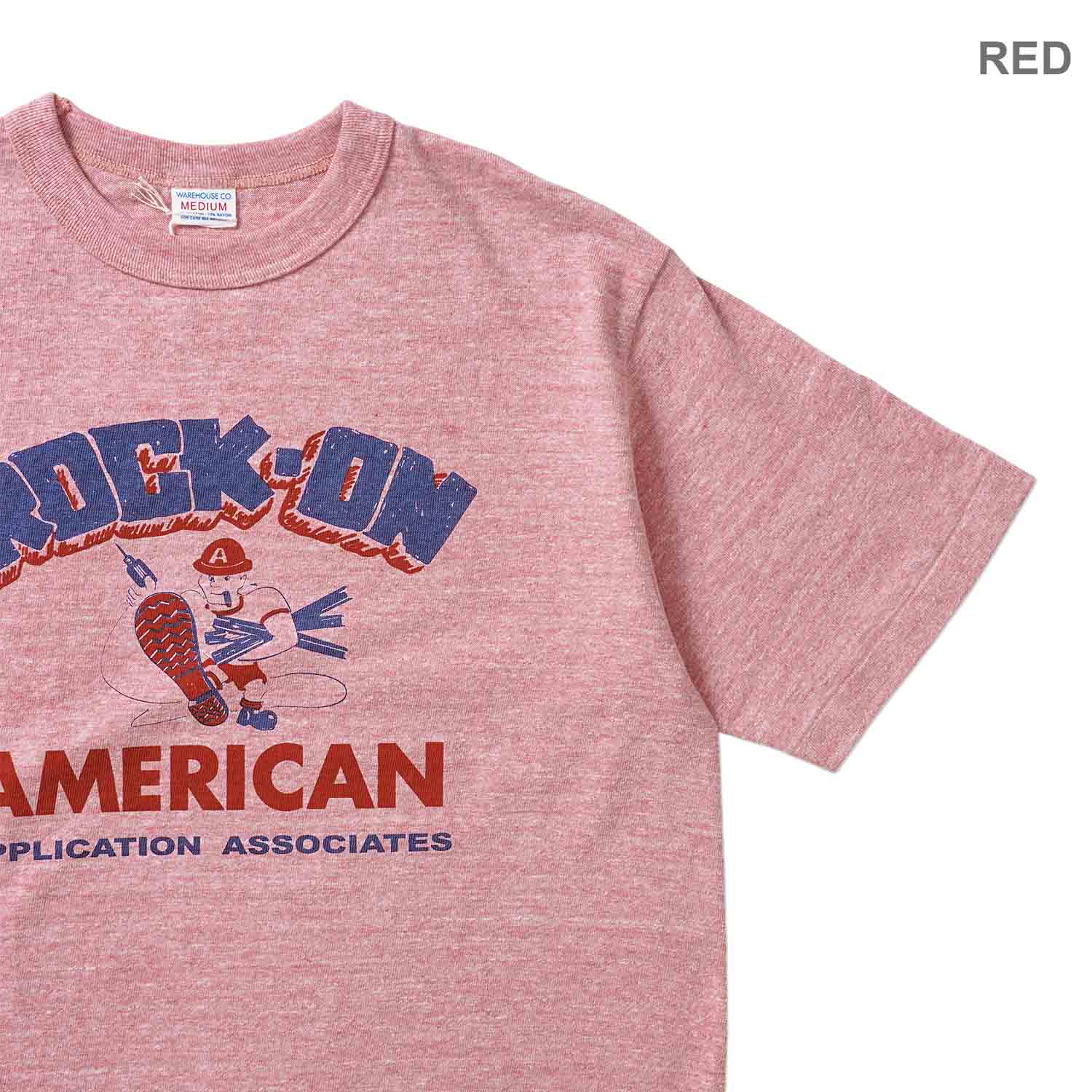 WAREHOUSE �������ϥ��� Ⱦµ T����� Lot 4096 "88/12�ݥ��롼�ͥå�T ROCK-ON" 4096-ROCKON(26SS)