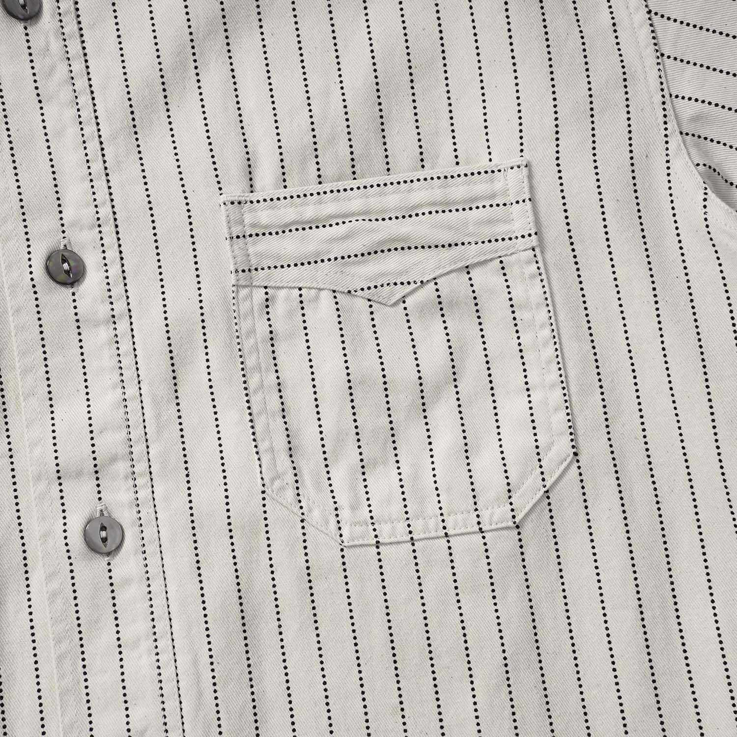 SUGAR CANE ���奬�������� Ⱦµ����� FICTION ROMANCE ��8.5oz. WHITE WABASH STRIPE WORK SHIRT�� SC37275