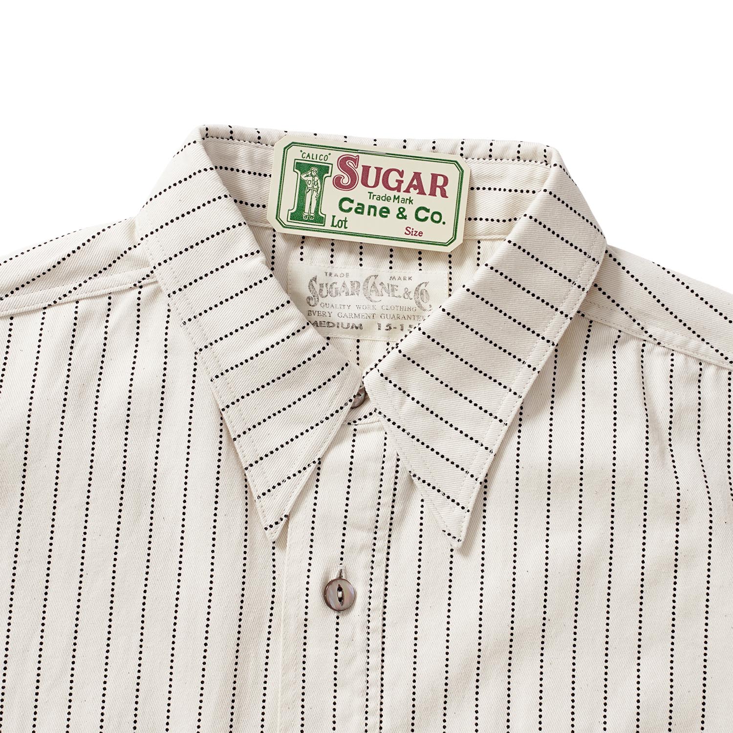 SUGAR CANE ���奬�������� Ⱦµ����� FICTION ROMANCE ��8.5oz. WHITE WABASH STRIPE WORK SHIRT�� SC37275