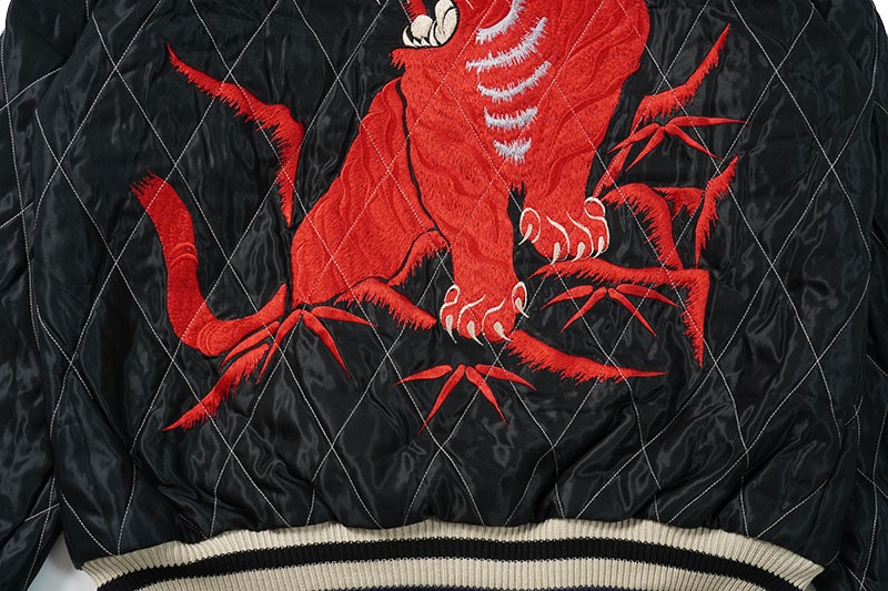 TAILOR TOYO ơ顼ΡMid 1950s Style Acetate Quilted Souvenir JacketRED TIGER  JAPAN MAPɡTT15543-119