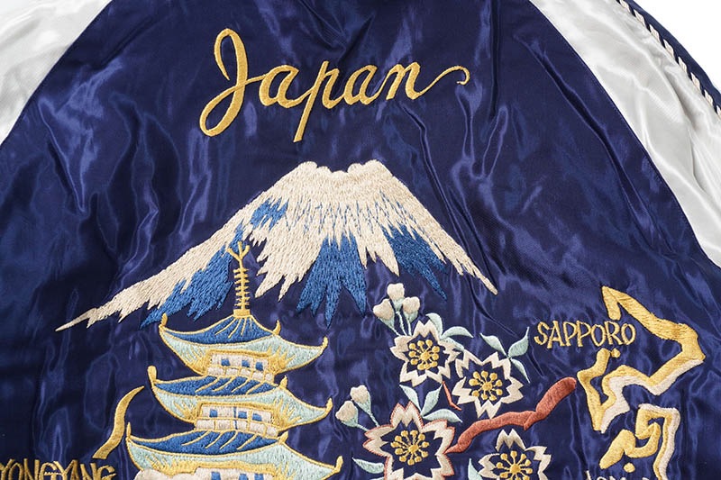 TAILOR TOYO ơ顼ΡMid 1950s Style Acetate Quilted Souvenir JacketRED TIGER  JAPAN MAPɡTT15543-119