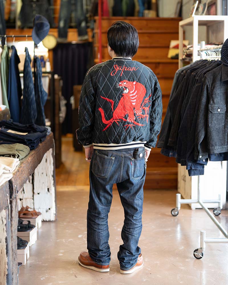 TAILOR TOYO ơ顼ΡMid 1950s Style Acetate Quilted Souvenir JacketRED TIGER  JAPAN MAPɡTT15543-119