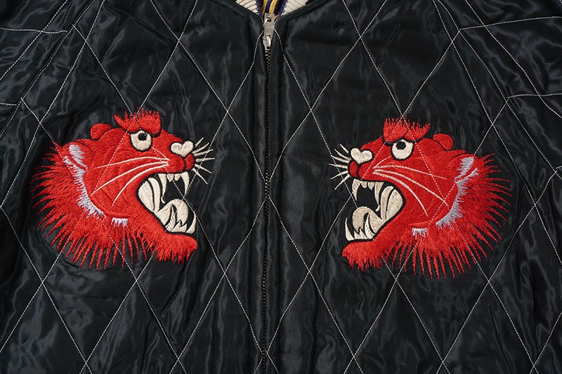 TAILOR TOYO ơ顼ΡMid 1950s Style Acetate Quilted Souvenir JacketRED TIGER  JAPAN MAPɡTT15543-119