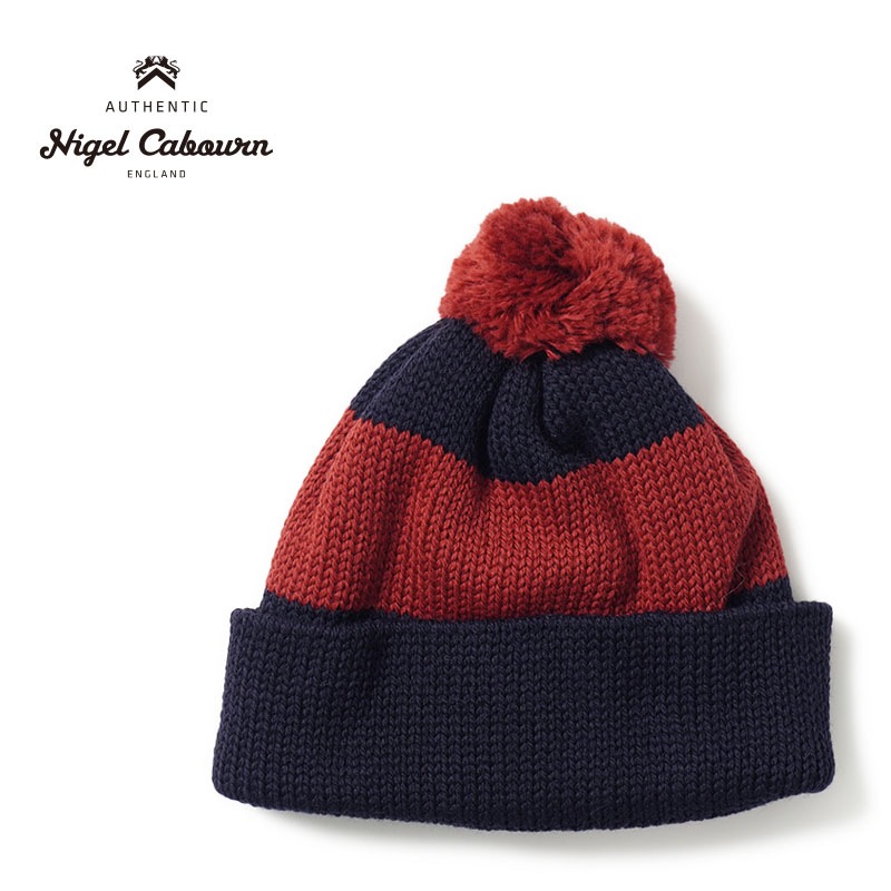 Nigel Cabourn �ʥ������륱���ܥ� ˹�� �˥åȥ���å�  ��STRIPE BOBBLE HAT��  80511166010