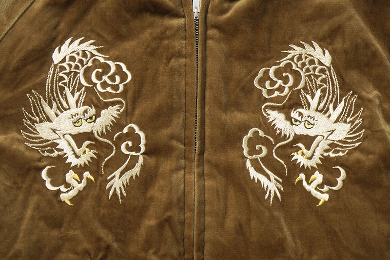 TAILOR TOYO �ơ��顼���Ρ����������Mid 1950s Style Velveteen Souvenir Jacket  ��WHITE DRAGON�� �� ��BLACK EAGLE��  TT15792-138