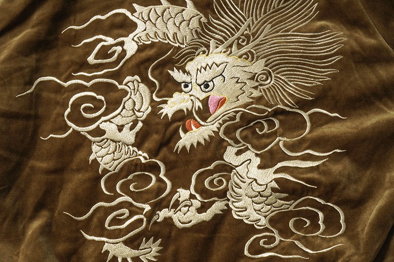 TAILOR TOYO �ơ��顼���Ρ����������Mid 1950s Style Velveteen Souvenir Jacket  ��WHITE DRAGON�� �� ��BLACK EAGLE��  TT15792-138