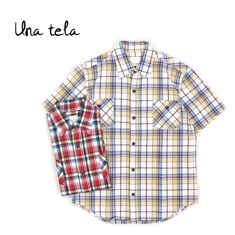 UNATELA(���ʥƥ�) Ⱦµ����� ��CHECK S/S WORK SHIRT�� UNA-55006