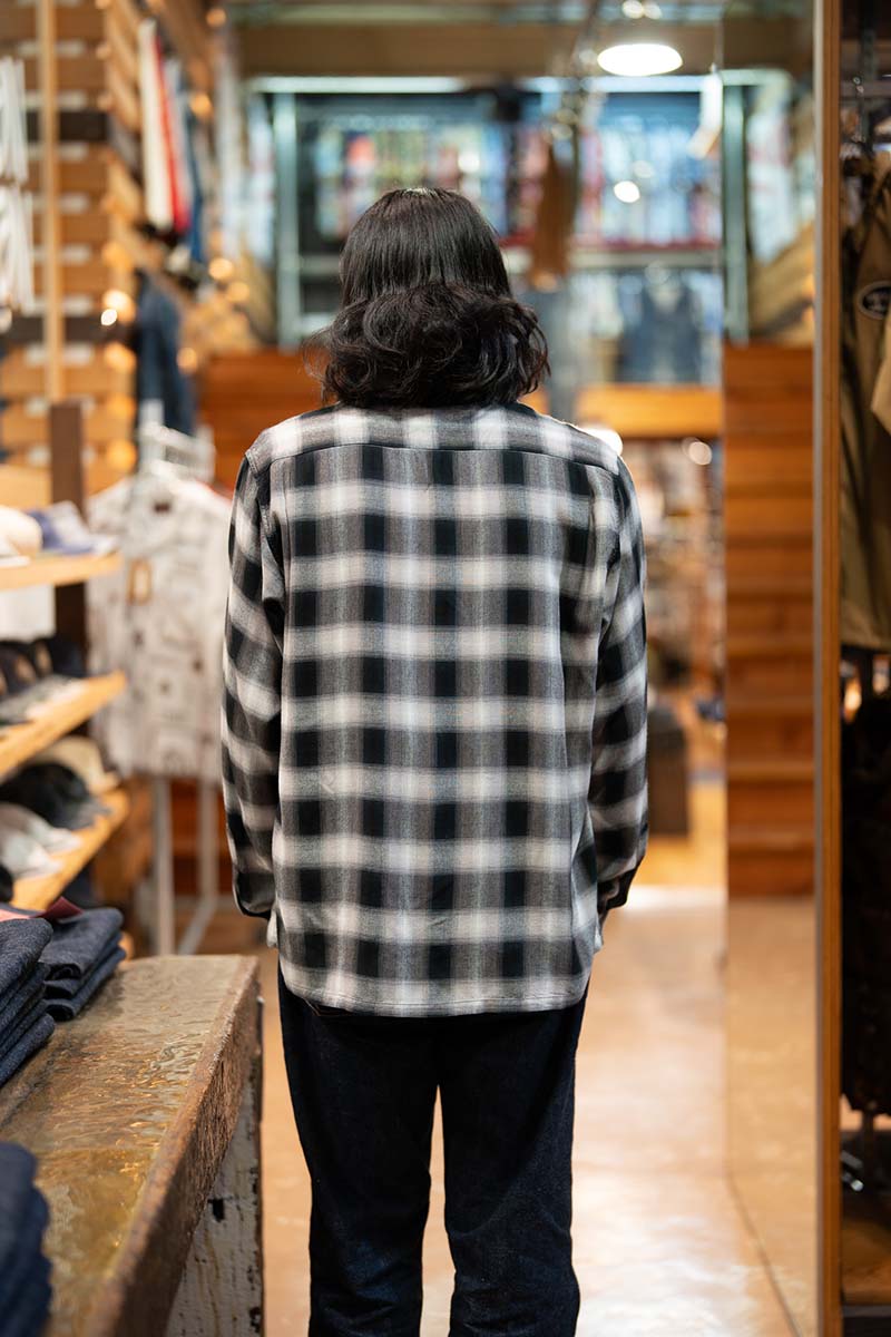 SUGAR CANE 奬 Ĺµ  "RAYON OMBRE CHECK OPEN SHIRT"  SC29120
