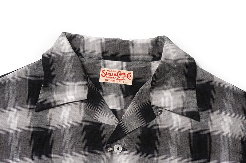 SUGAR CANE 奬 Ĺµ  "RAYON OMBRE CHECK OPEN SHIRT"  SC29120
