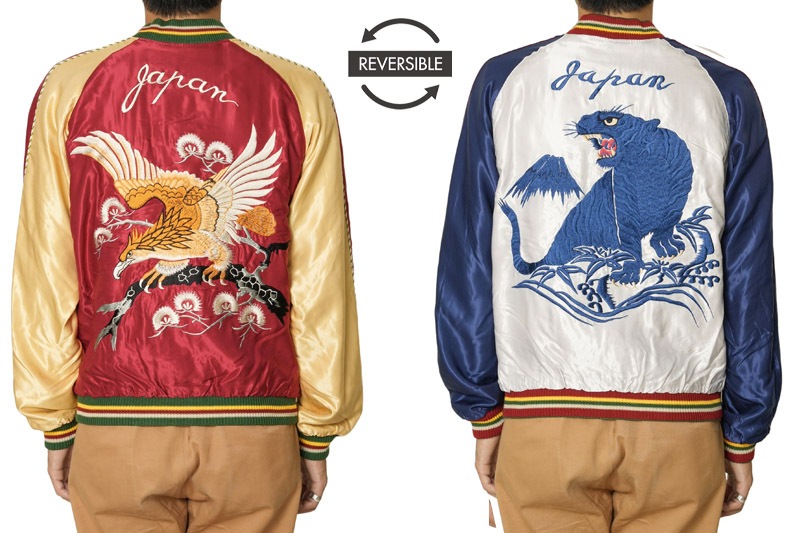 TAILOR TOYO ơ顼ΡMid 1950s Style Acetate Souvenir JacketEAGLE  BLUE TIGERɡTT15790-170